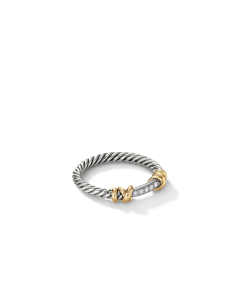 David Yurman Petite Helena Wrap Ring with 18k Yellow Gold and Diamonds, size 6