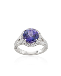 4.34 CT Tanzanite Ring with Diamonds