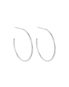 Small Sterling Silver Polished Hoop Earring | Front View