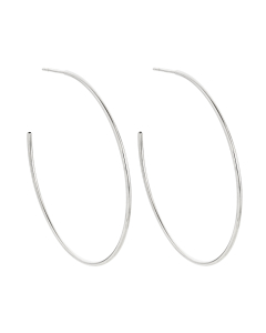 Large Sterling Silver Polished Hoop Earring | Front View