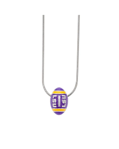 Purple & Gold LSU Football Pendant Necklace