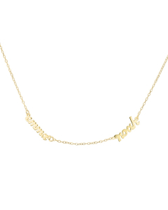 Yellow Gold Plated Petite Double Name Necklace_1