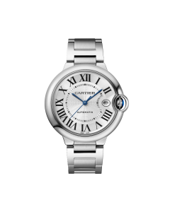 Ballon Bleu de Cartier Watch, Silvered Guilloche Dial, 40mm
