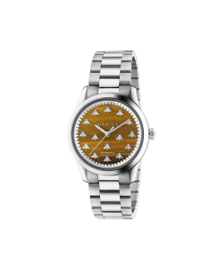 Gucci G-Timeless Tigers Eye Dial Watch with Bee Motif Watch, 32mm