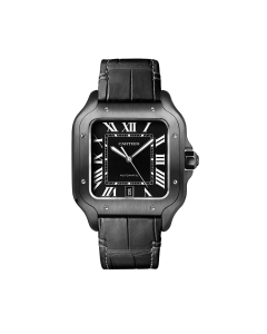 Santos de Cartier Steel and Rubber Watch, large
