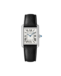 Cartier Large Tank Must Watch, Black Calfskin Strap
