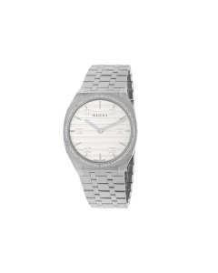 Gucci 25H Watch with Diamonds, 34mm