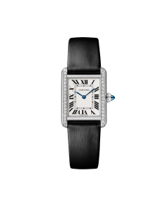 Cartier Tank Must Watch with Diamonds and Calfskin Strap, small
