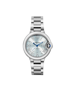 Ballon Bleu de Cartier Watch, Blue Silvered Sunray-Brushed Dial, 33mm
